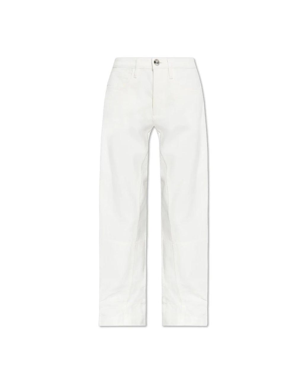 Jil Sander Jeans ,Wit ,Katoen Jeans Met Decoratieve Afwerking in het White