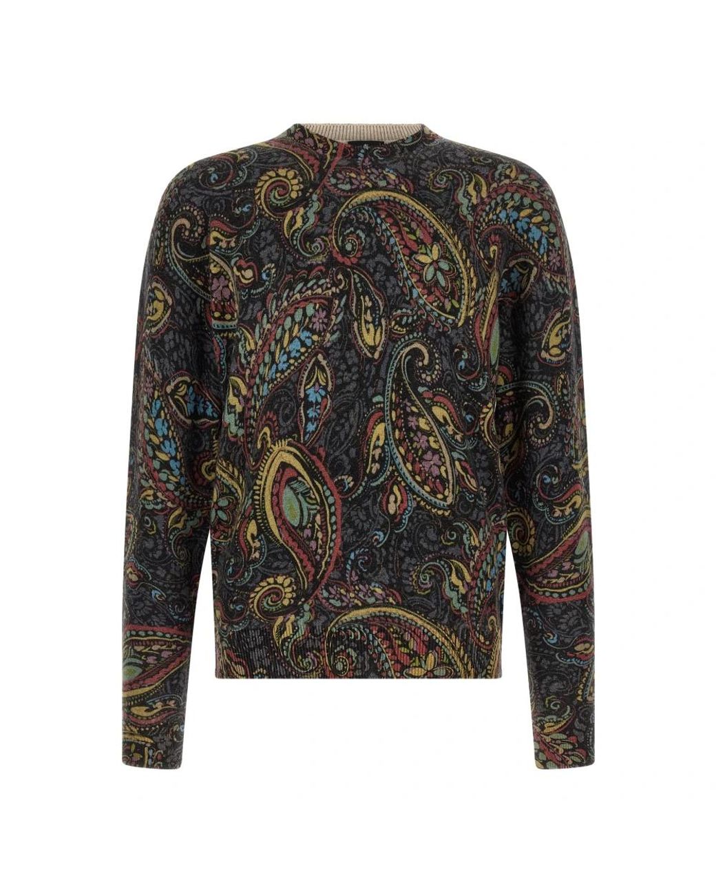 Etro Gray Round-Neck Knitwear for men