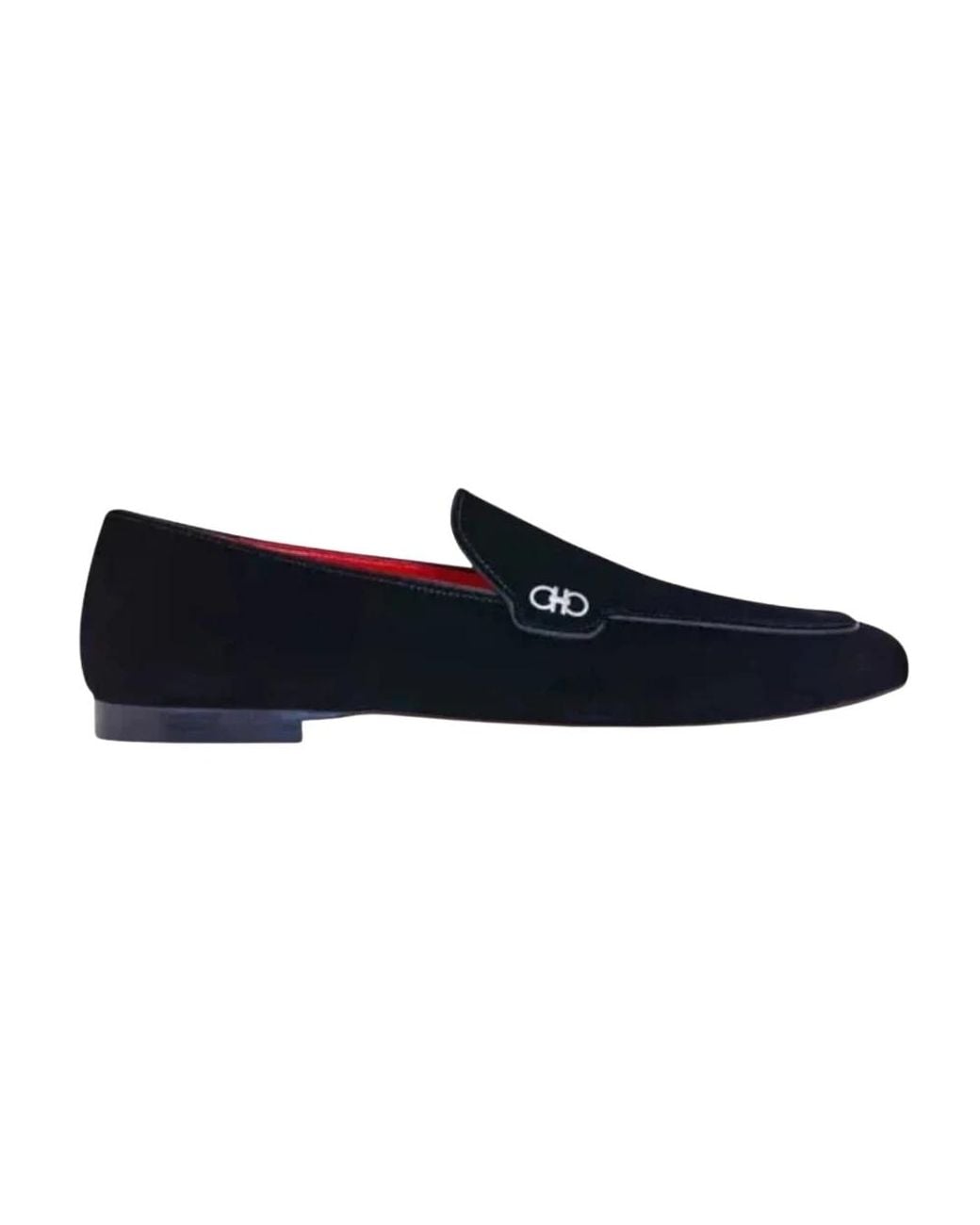 Ferragamo Frame Samt Loafer in Blue für Herren