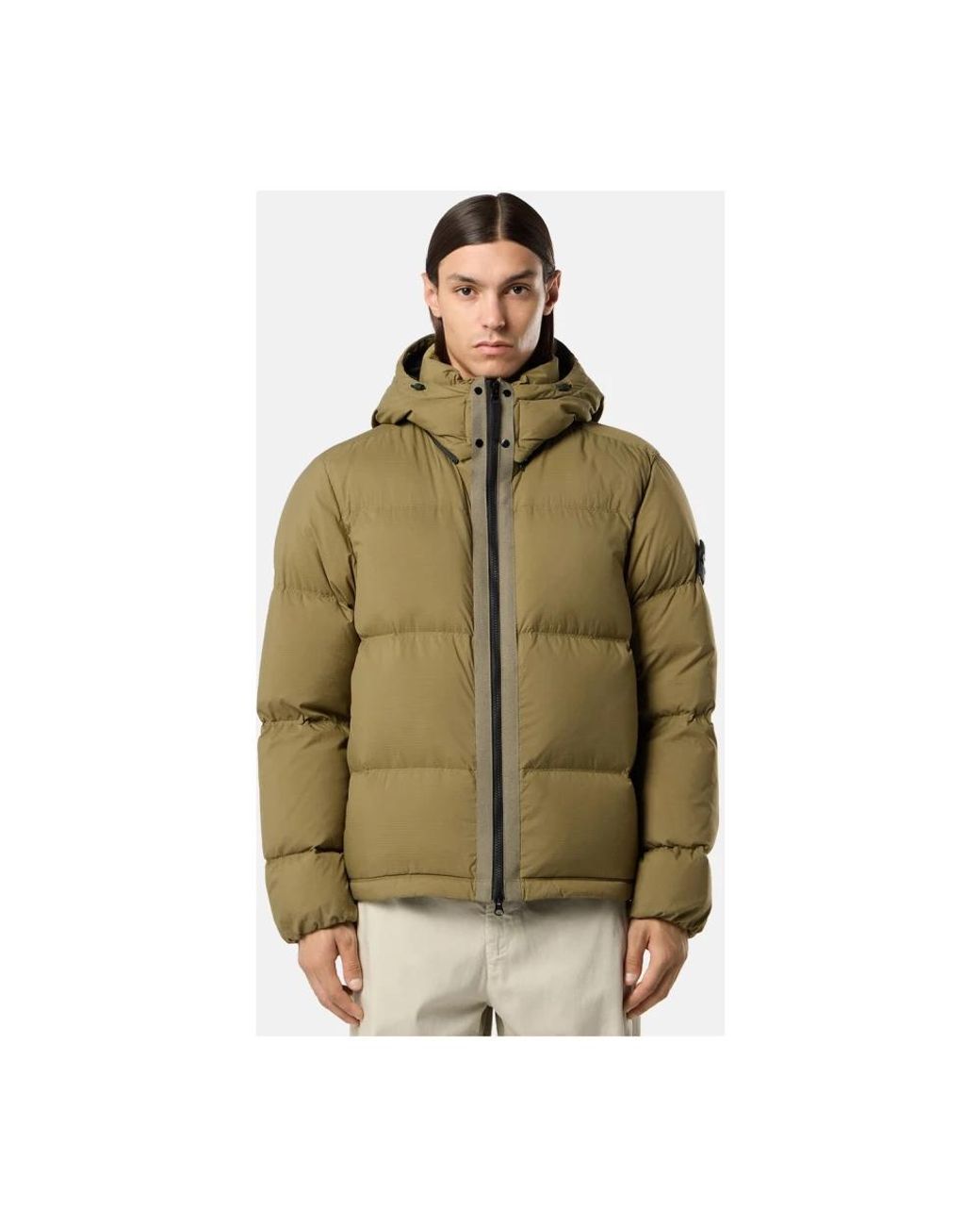 Stone Island Green Down Jackets for men