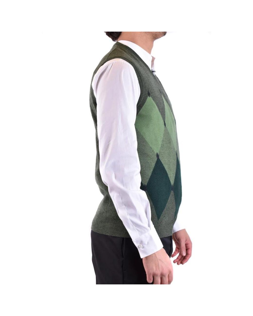 Kangra Green Sleeveless Jumpers for men