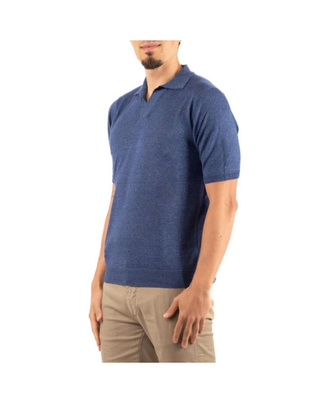 FILIPPO DE LAURENTIIS Blue Polo Shirts for men