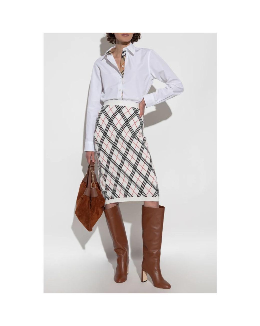 Burberry Gray Midi Skirts
