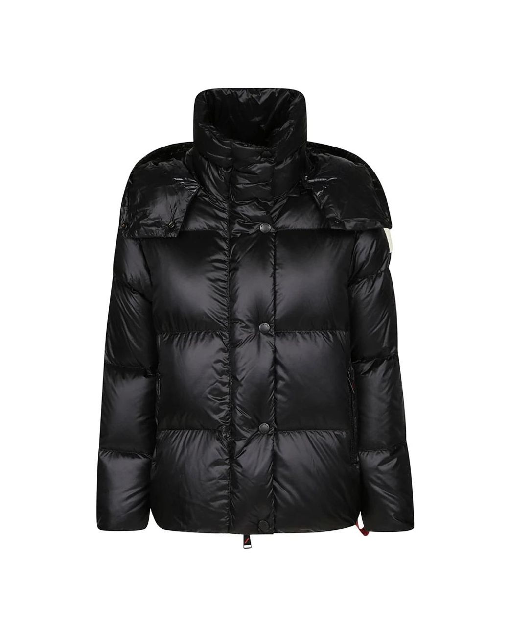 AFTER LABEL Jassen ,Zwart ,Nylon Glanzende Nylon Donsjas Met Capuchon in het Black