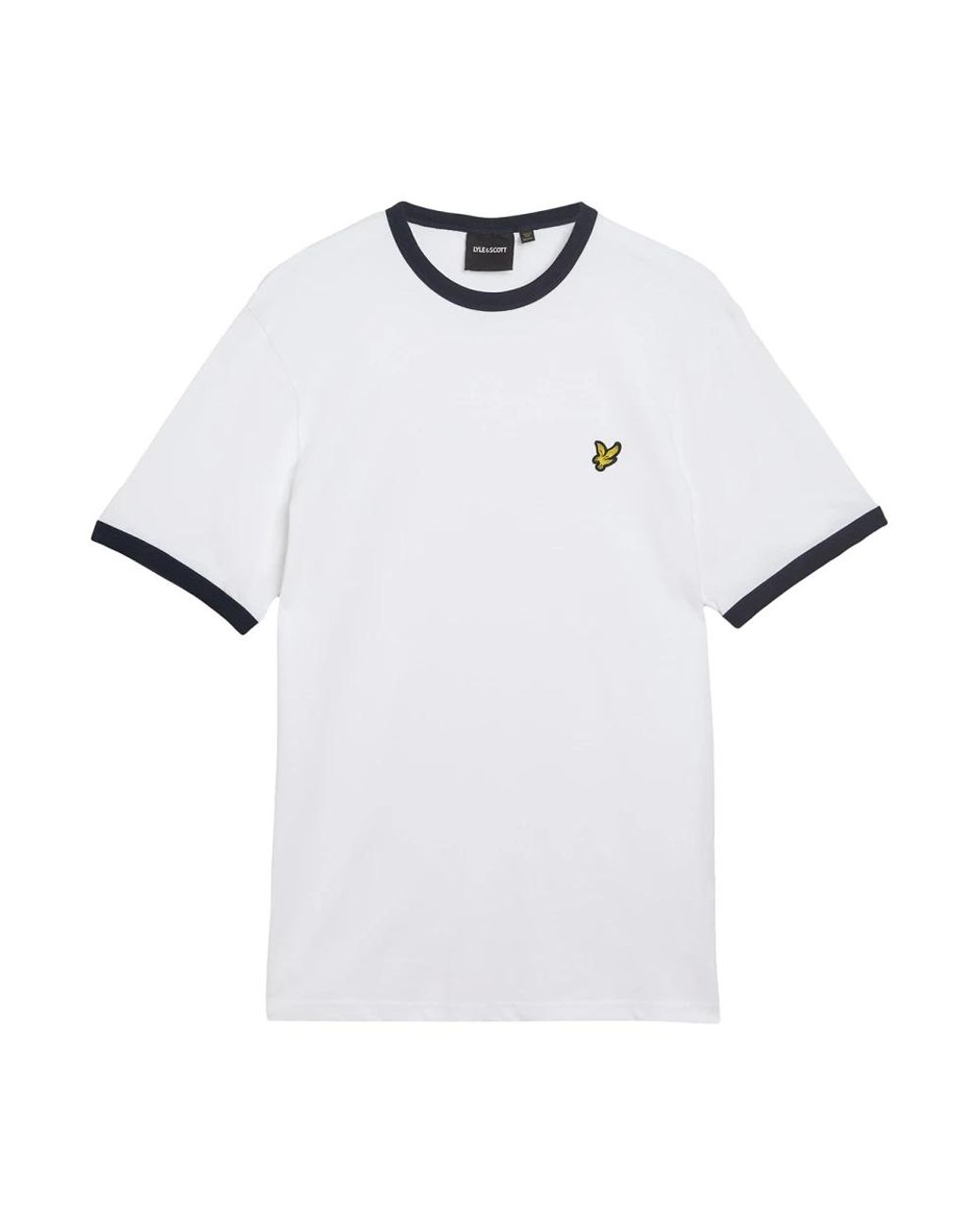 Lyle & Scott Tops ,Wit ,Katoen Ringer T-Shirt in het White voor heren