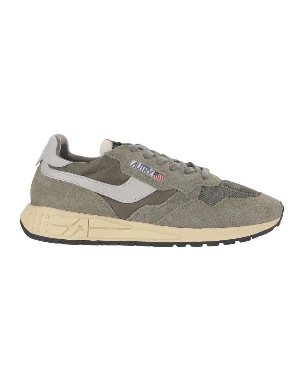 Autry Gray Sneakers Reelwind Low Leather Trainers for men