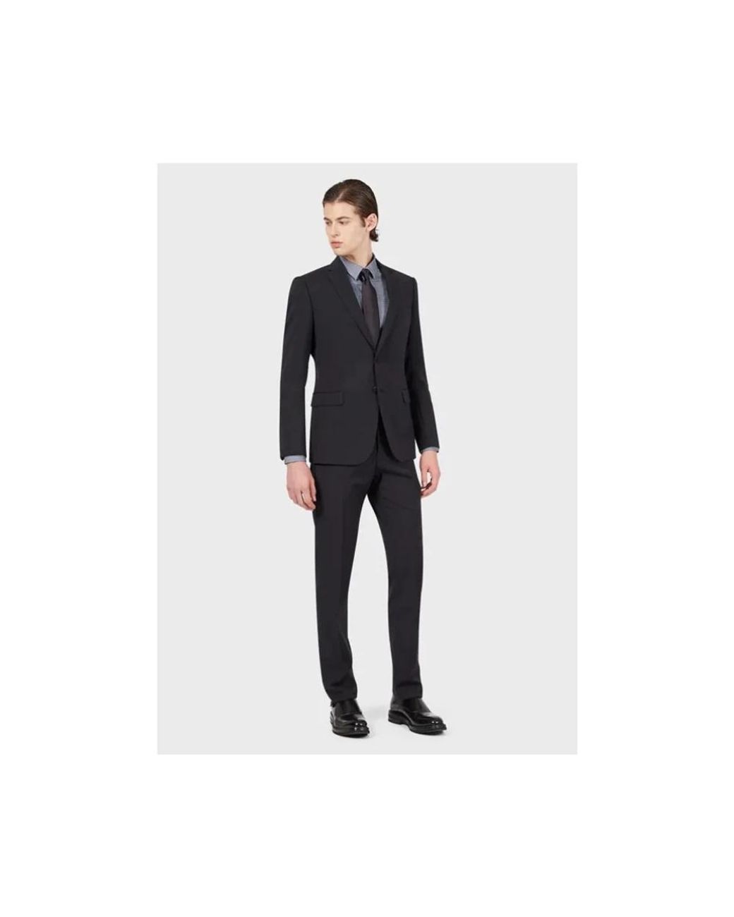 Emporio Armani Black Single Breasted Suits for men