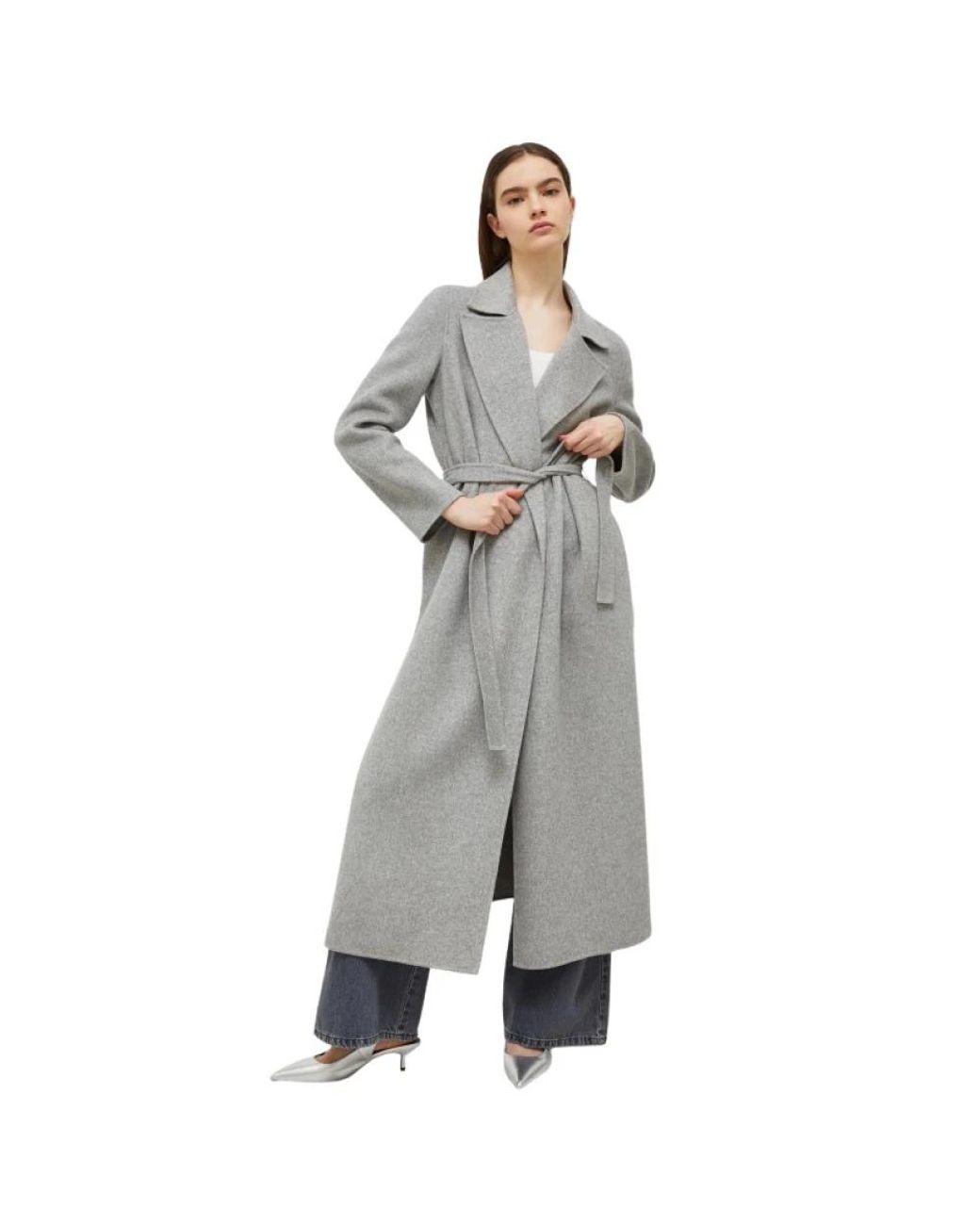 Marella Gray Belted Coats