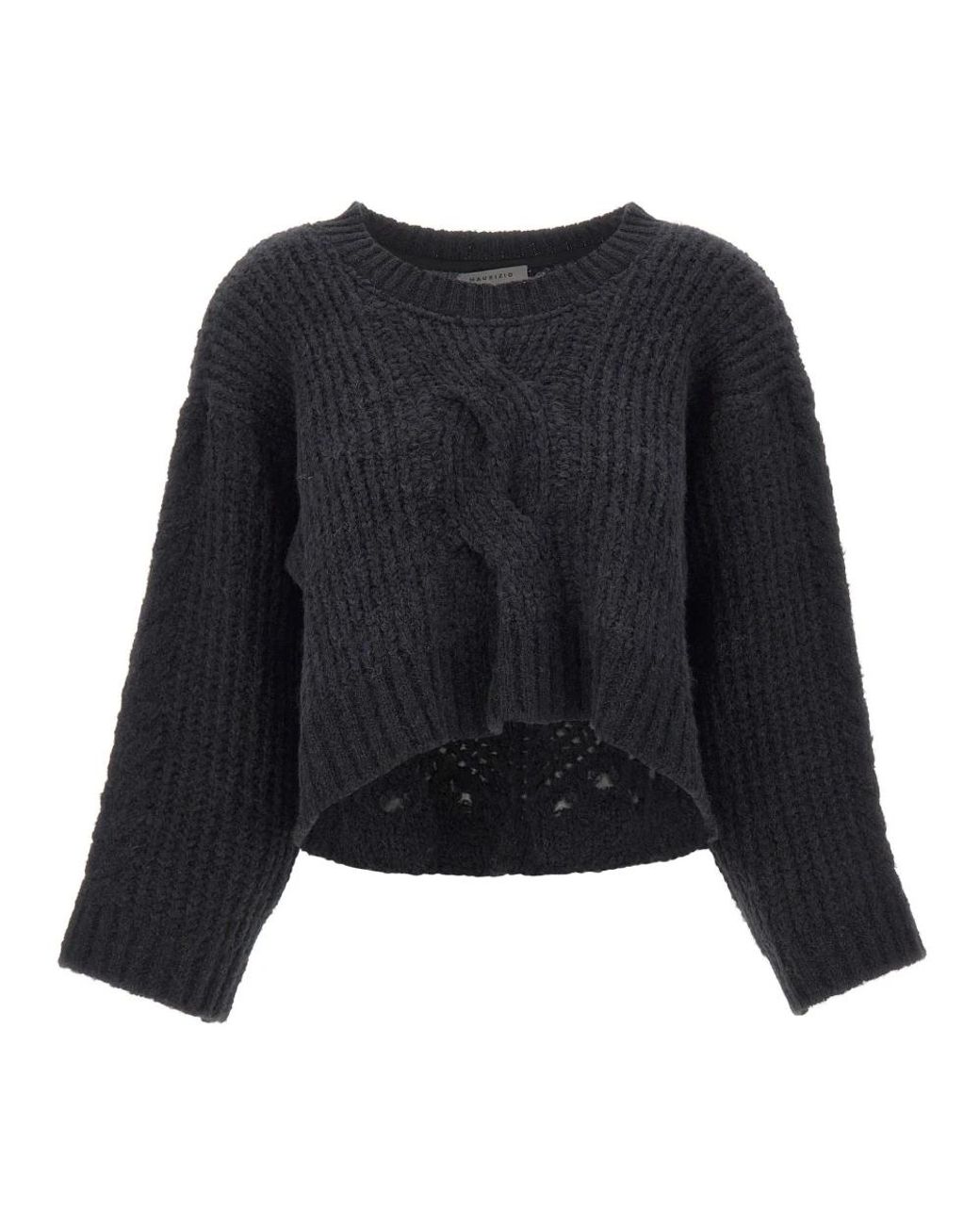 Maurizio Mykonos Black Round-Neck Knitwear