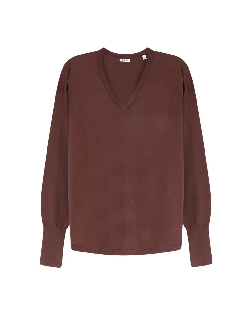 Aspesi Brown V-Neck Knitwear