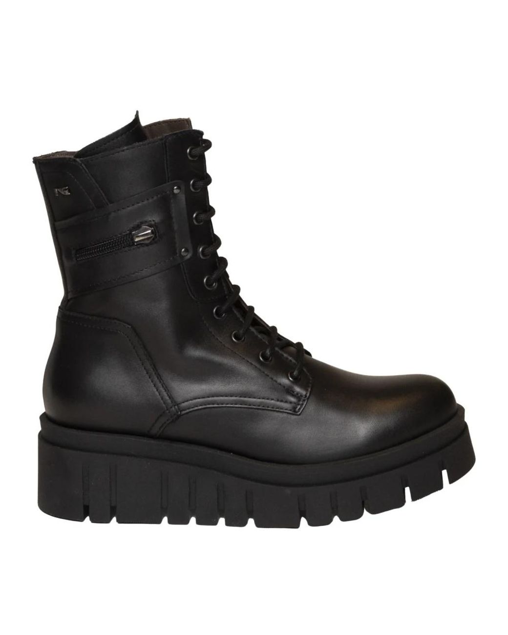 Nero Giardini Black Lace-Up Boots