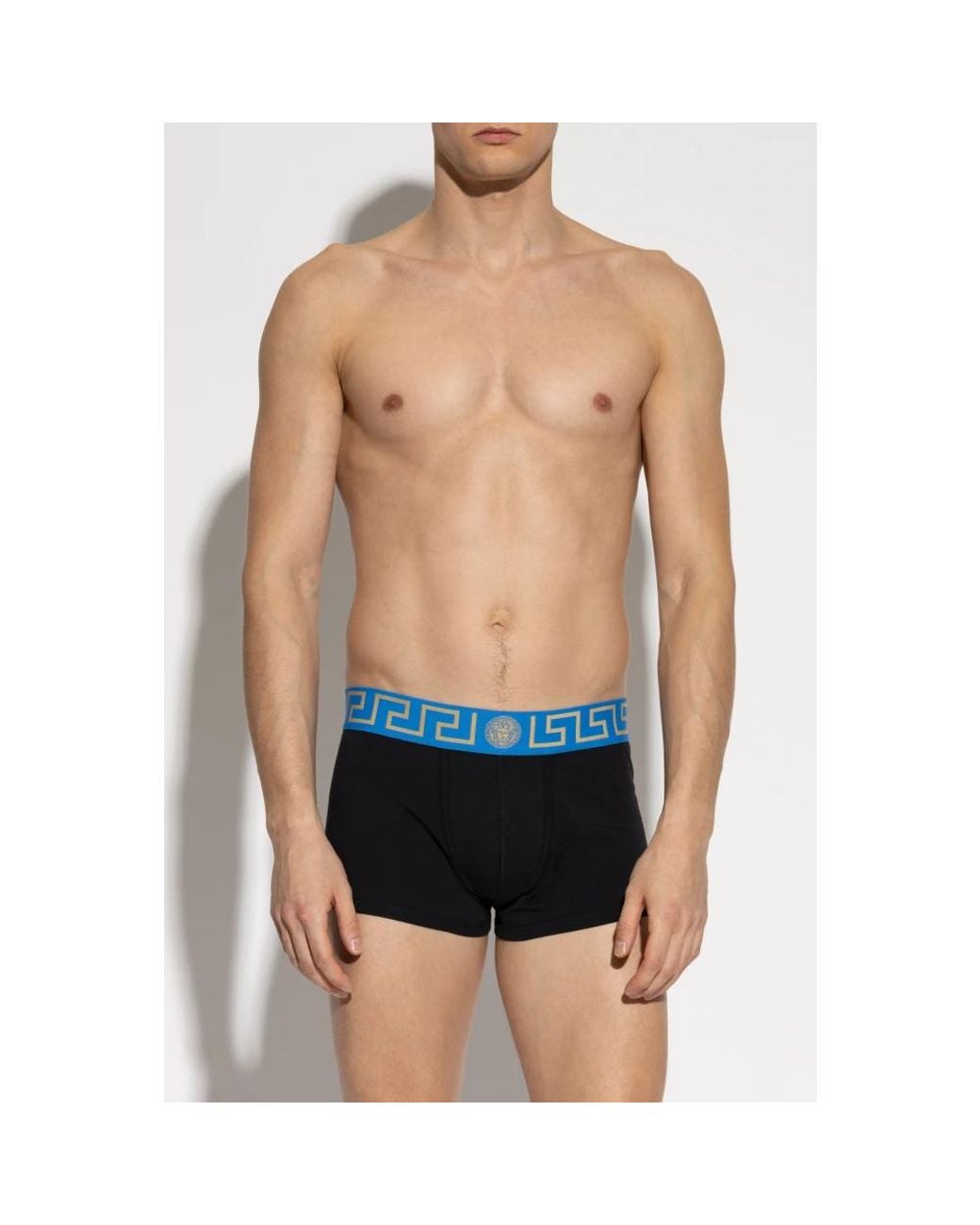 Versace Greca Border Trunks in het Blue voor heren