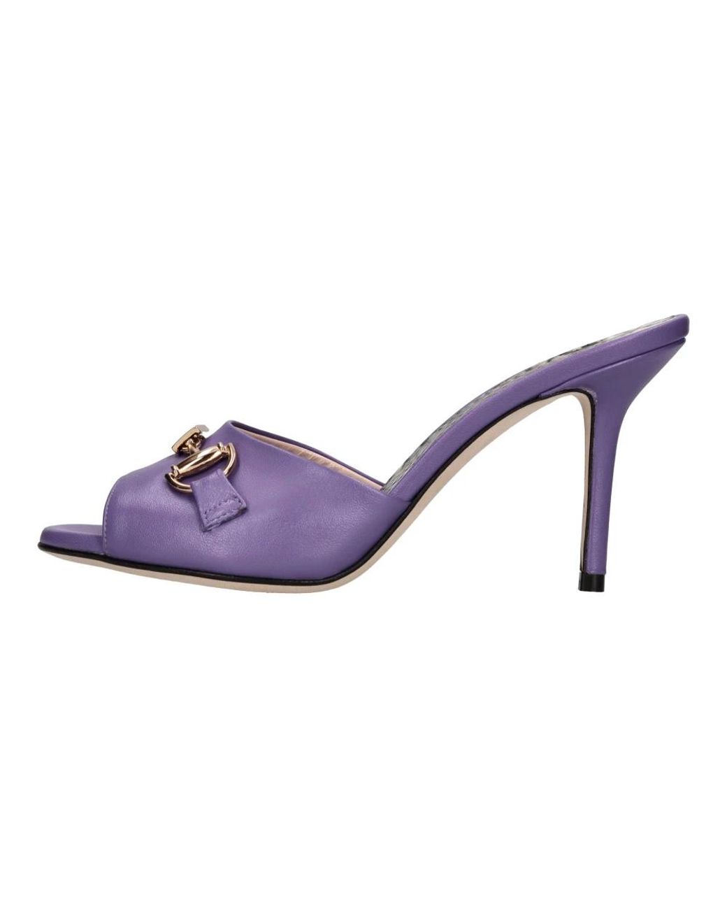 Roberto Cavalli Purple Heeled Mules