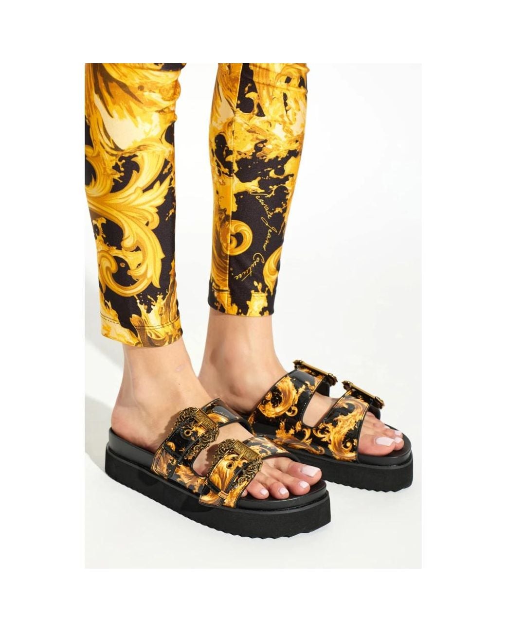 Versace Jeans Couture Black Sliders