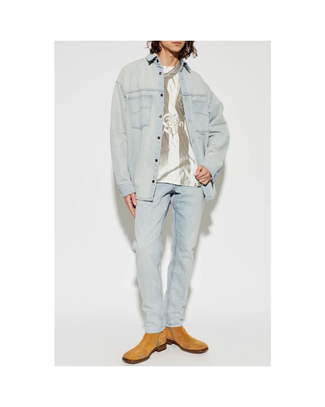 Long Sleeve Tops Represent pour homme en coloris White