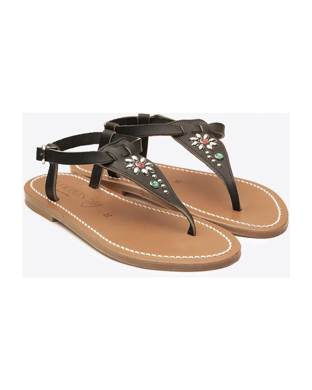 K. Jacques Brown Flat Sandals