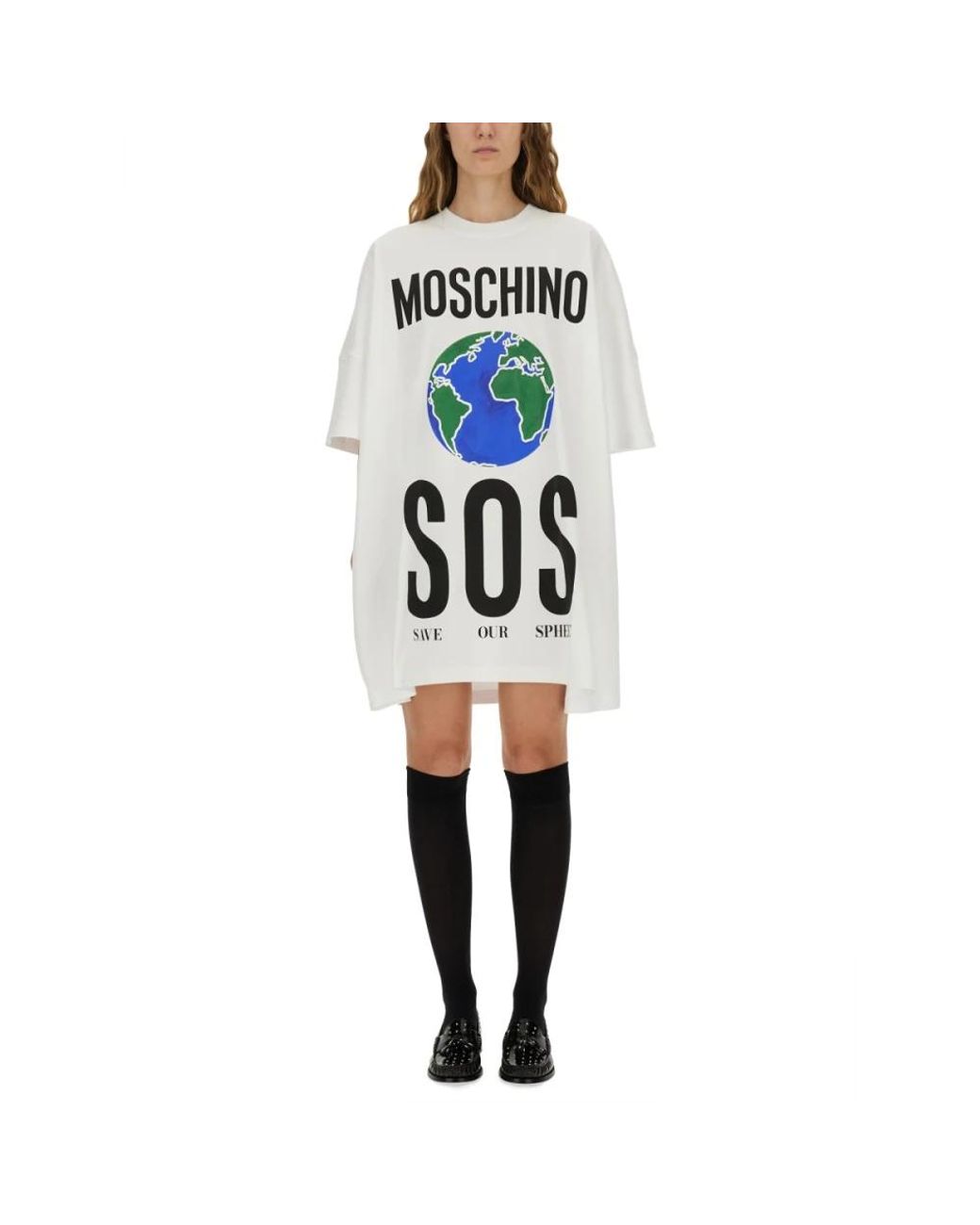 Moschino Kleedjes ,Veelkleurig ,Katoen Katoenen Interlock Jurk in het Multicolor