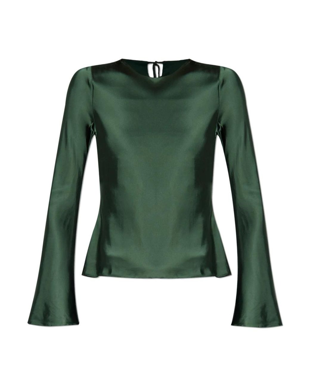 Ganni Back-Slit Top in het Green