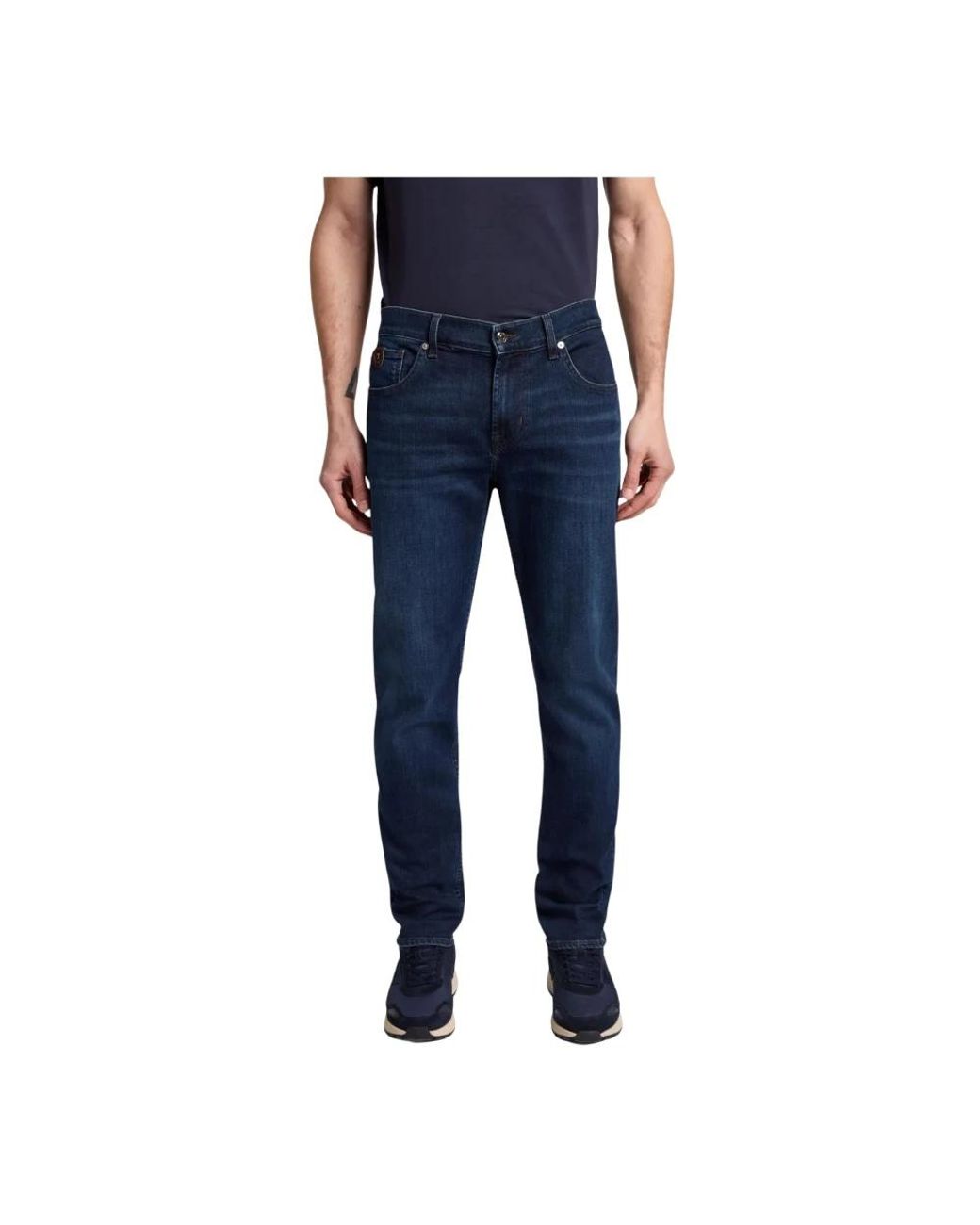 7 For All Mankind Blue Slim Fit Jeans for men