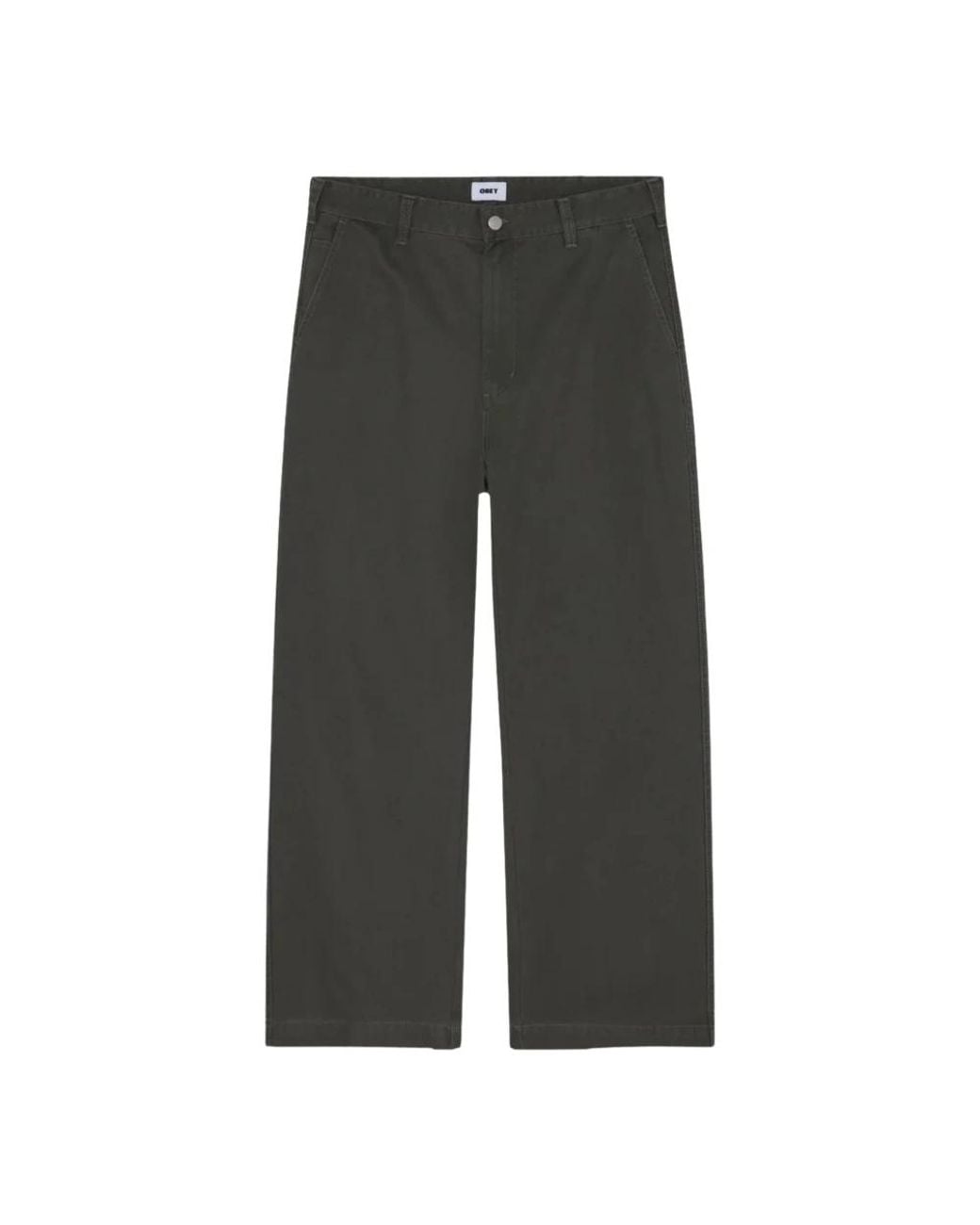 Obey Gray Straight Trousers for men