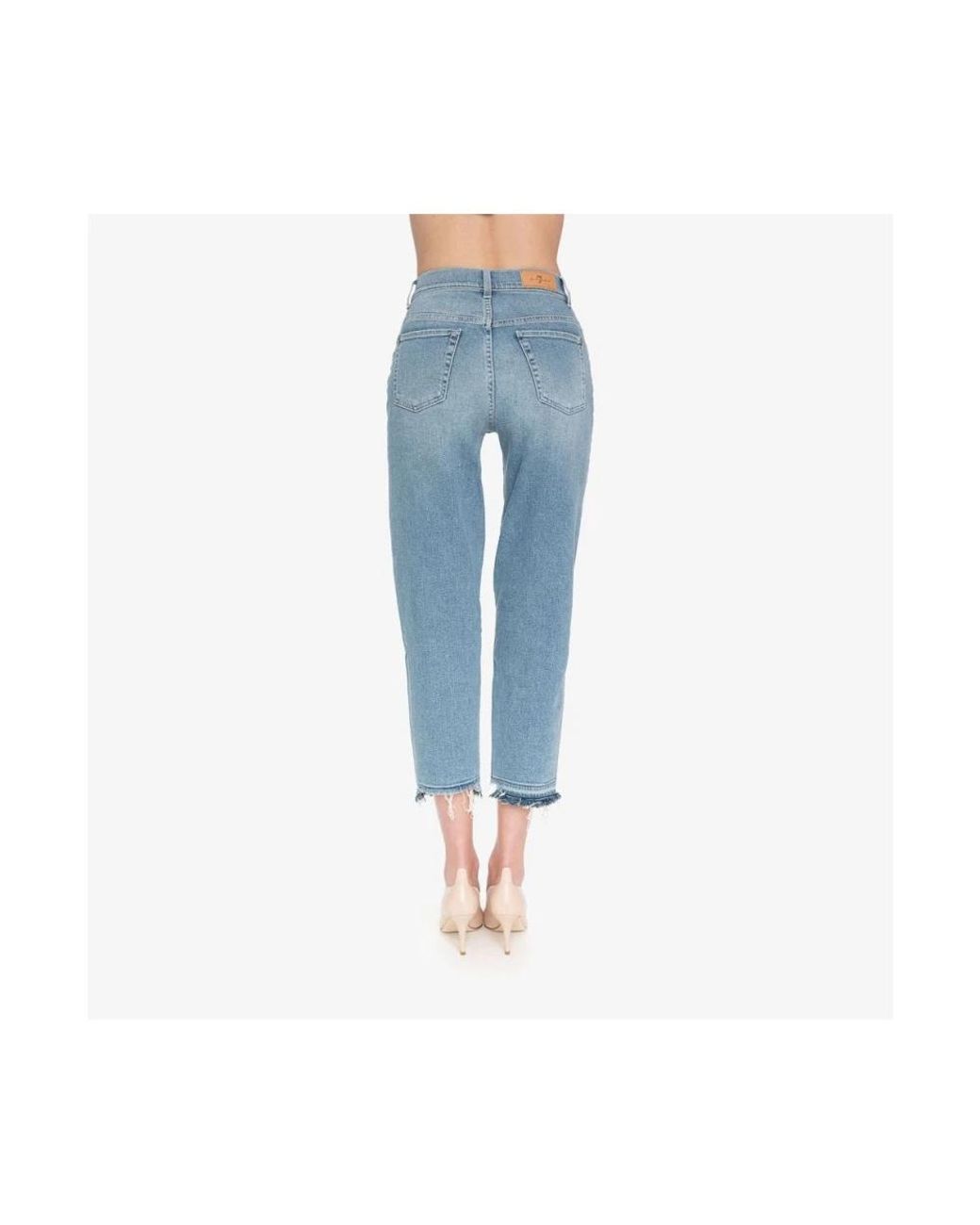 7 For All Mankind Blue Cropped Jeans