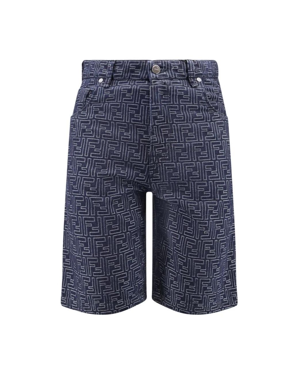 Fendi Blue Denim Shorts for men