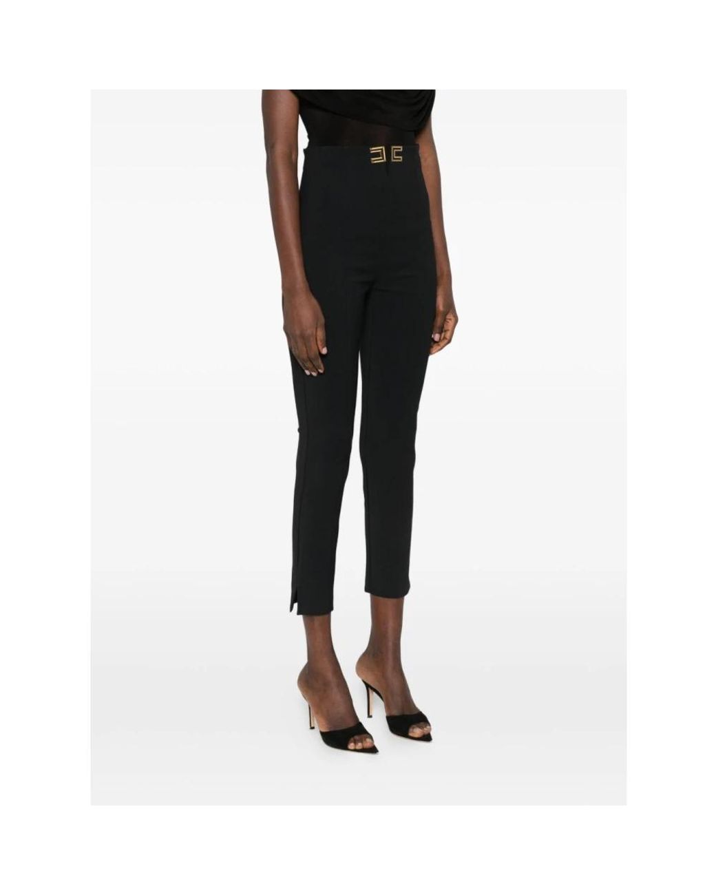 Elisabetta Franchi Black Cropped Trousers