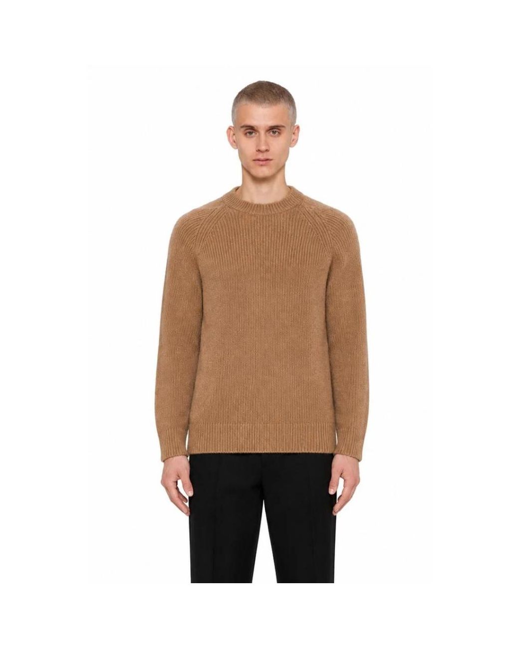 Laneus Brown Round-Neck Knitwear for men