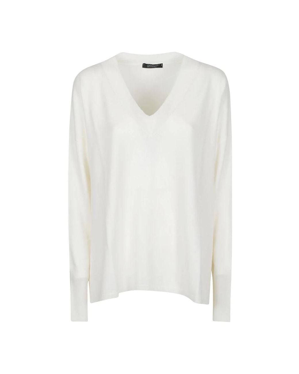 Aragona Over V-Hals Trui in het White