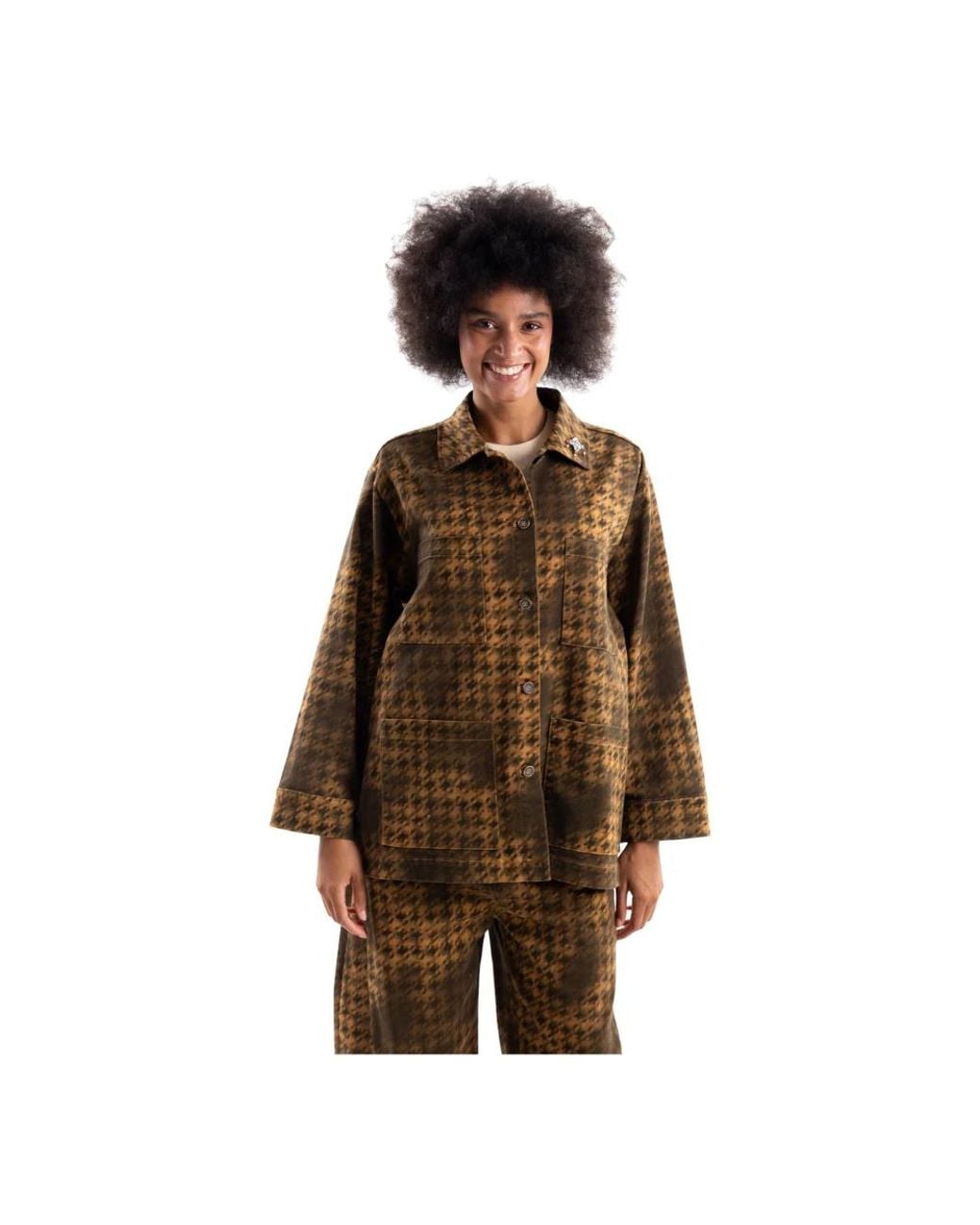 Brand Unique Shirt Jacket in het Brown
