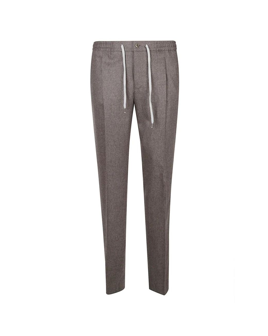 PT Torino Gray Slim-Fit Trousers for men