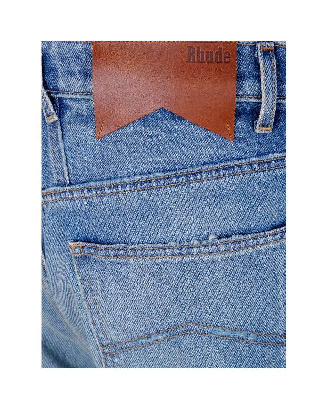 Rhude Blue Straight Fit Jeans for men