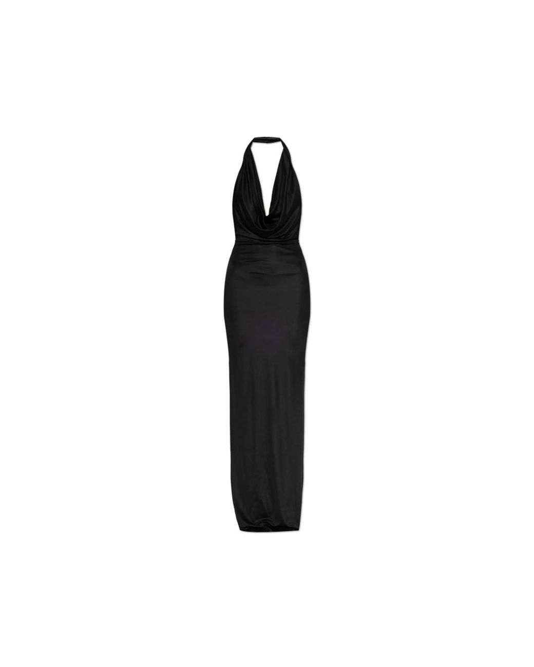 DSquared² Kleedjes ,Zwart ,Leer Lange Jurk Met Open Rug in het Black