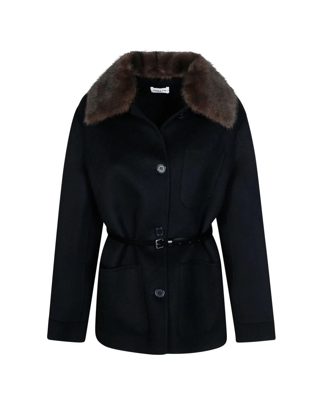 P.A.R.O.S.H. Black Faux Fur & Shearling Jackets