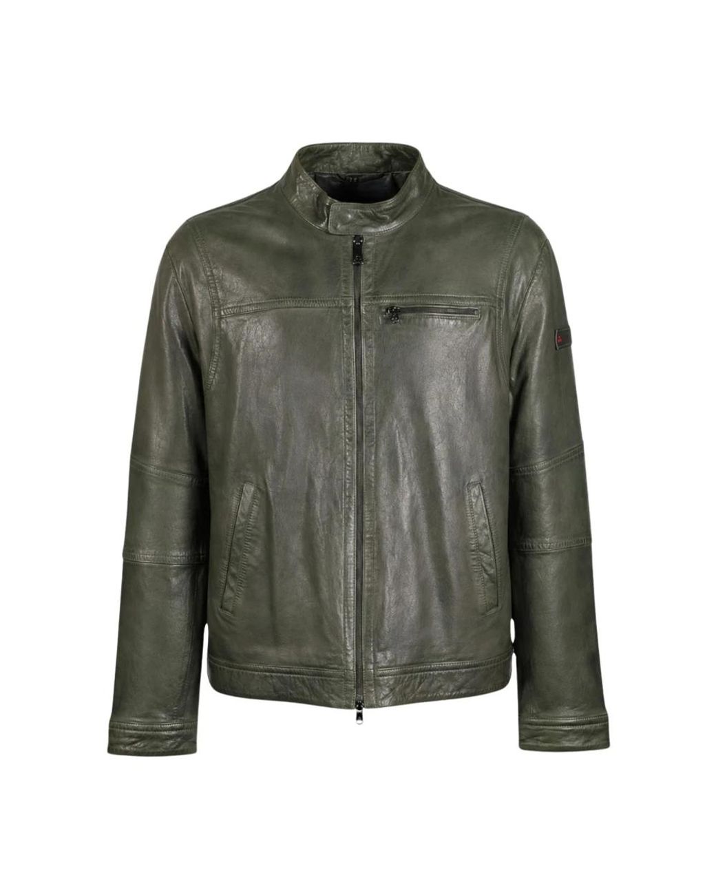 Peuterey Green Leather Jackets for men