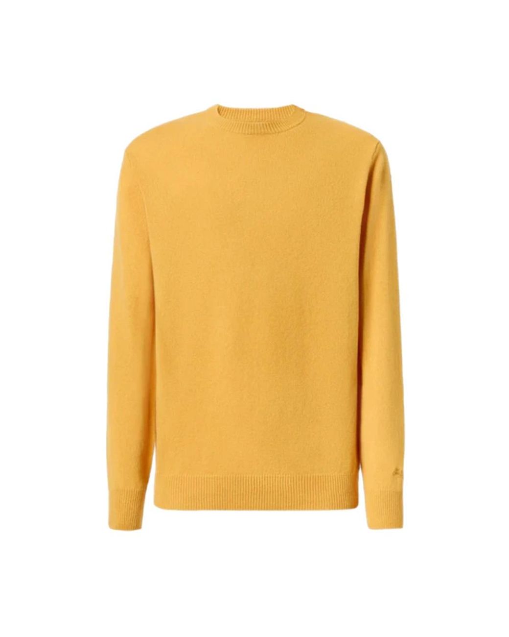 Mc2 Saint Barth Yellow Round-Neck Knitwear for men