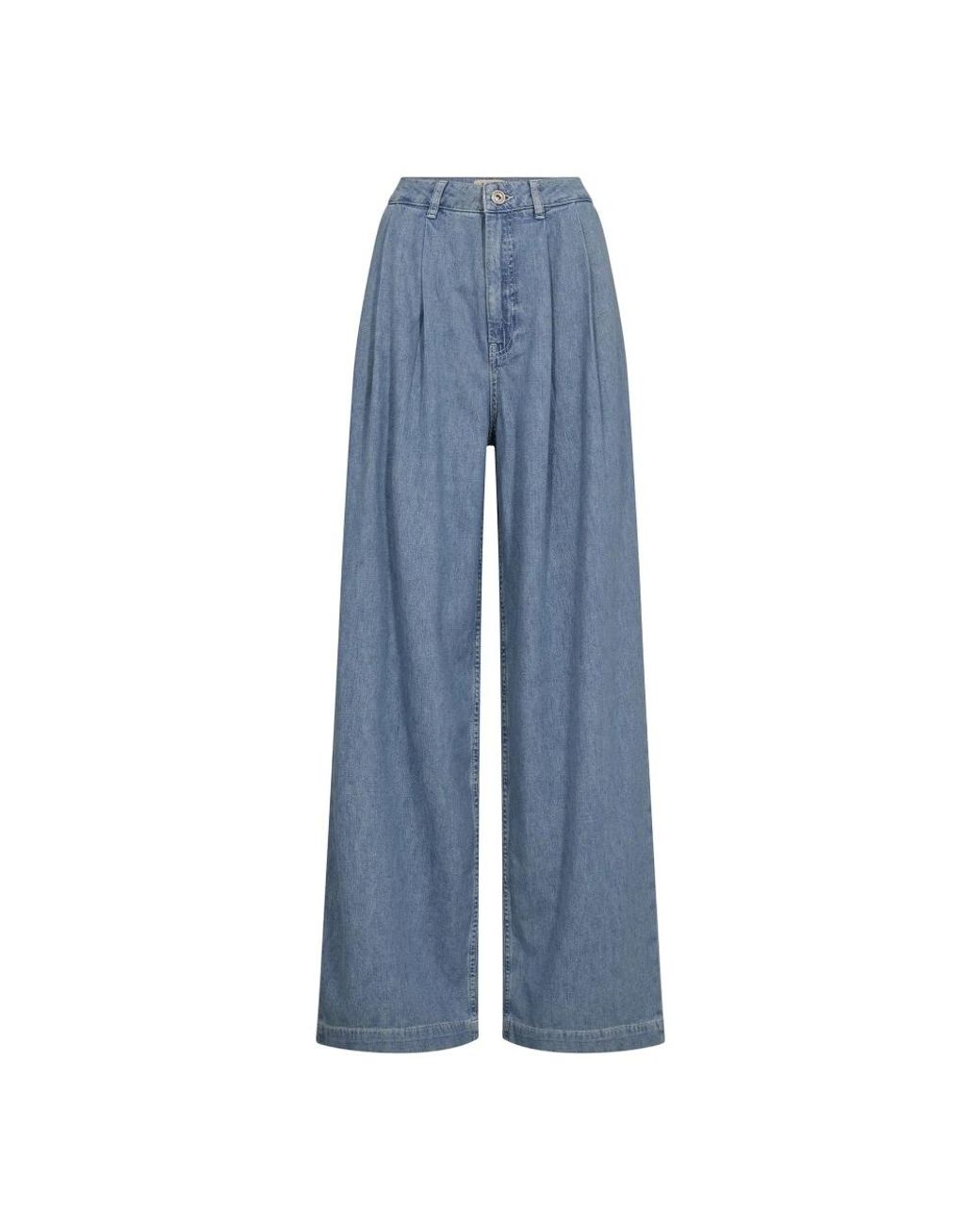 Mos Mosh Jeans ,Blauw ,Denim Wide Jeans in het Blue