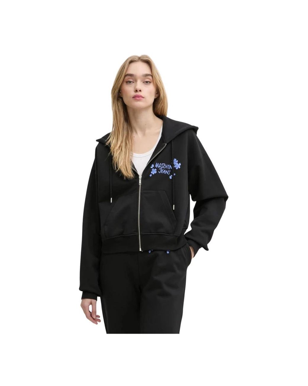 Moschino Zip-Through Hoodie in het Black