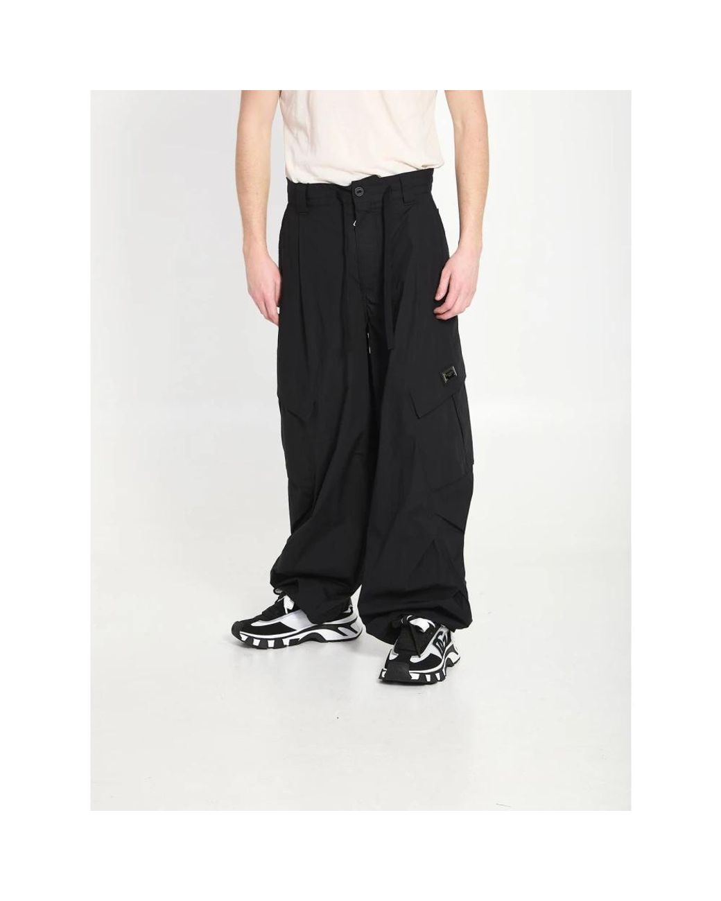 Dolce & Gabbana Black Wide Trousers for men