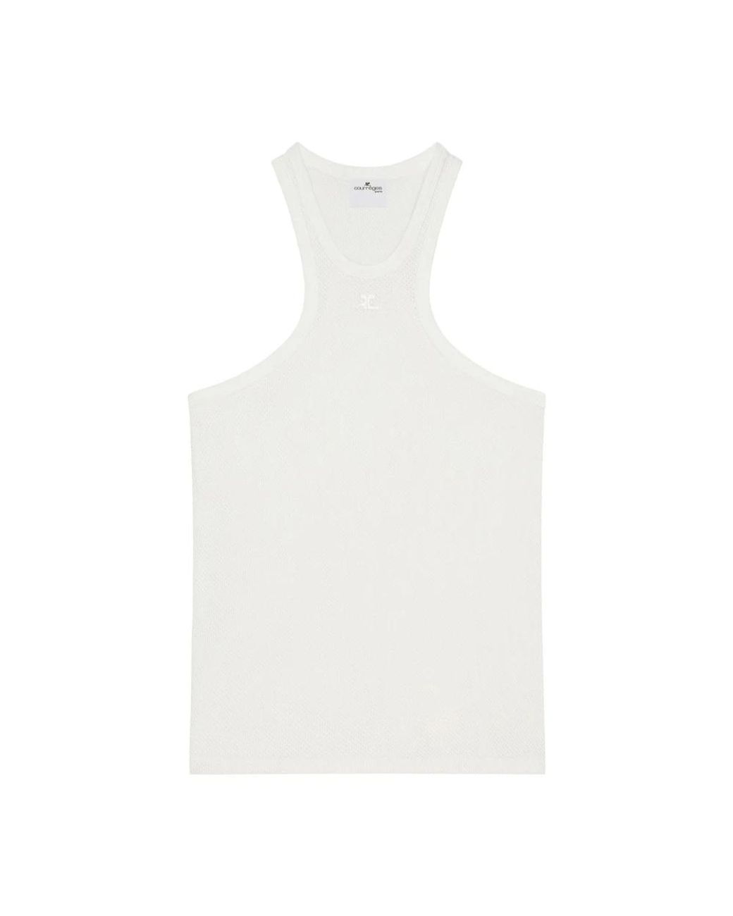 Courreges White Sleeveless Tops for men