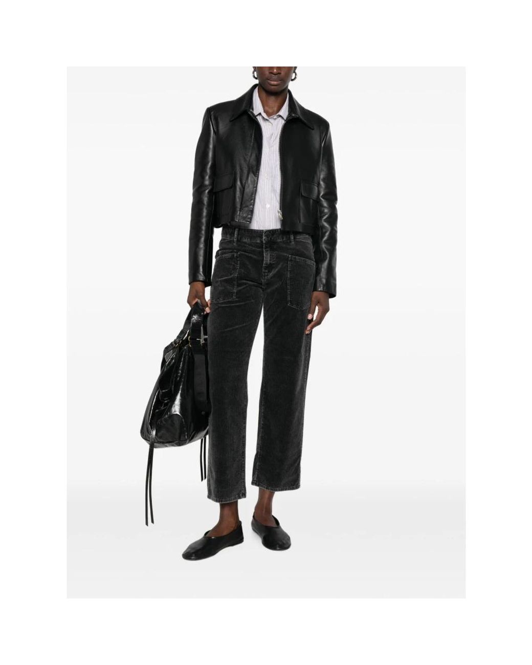 Five Jeans Black Cropped Trousers