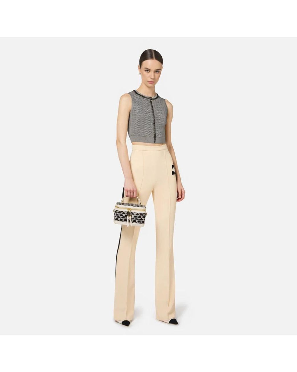 Elisabetta Franchi Gray Sleeveless Tops