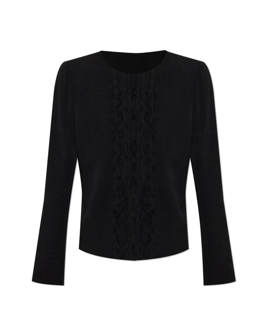 Emporio Armani Ruffled Jacket in het Black