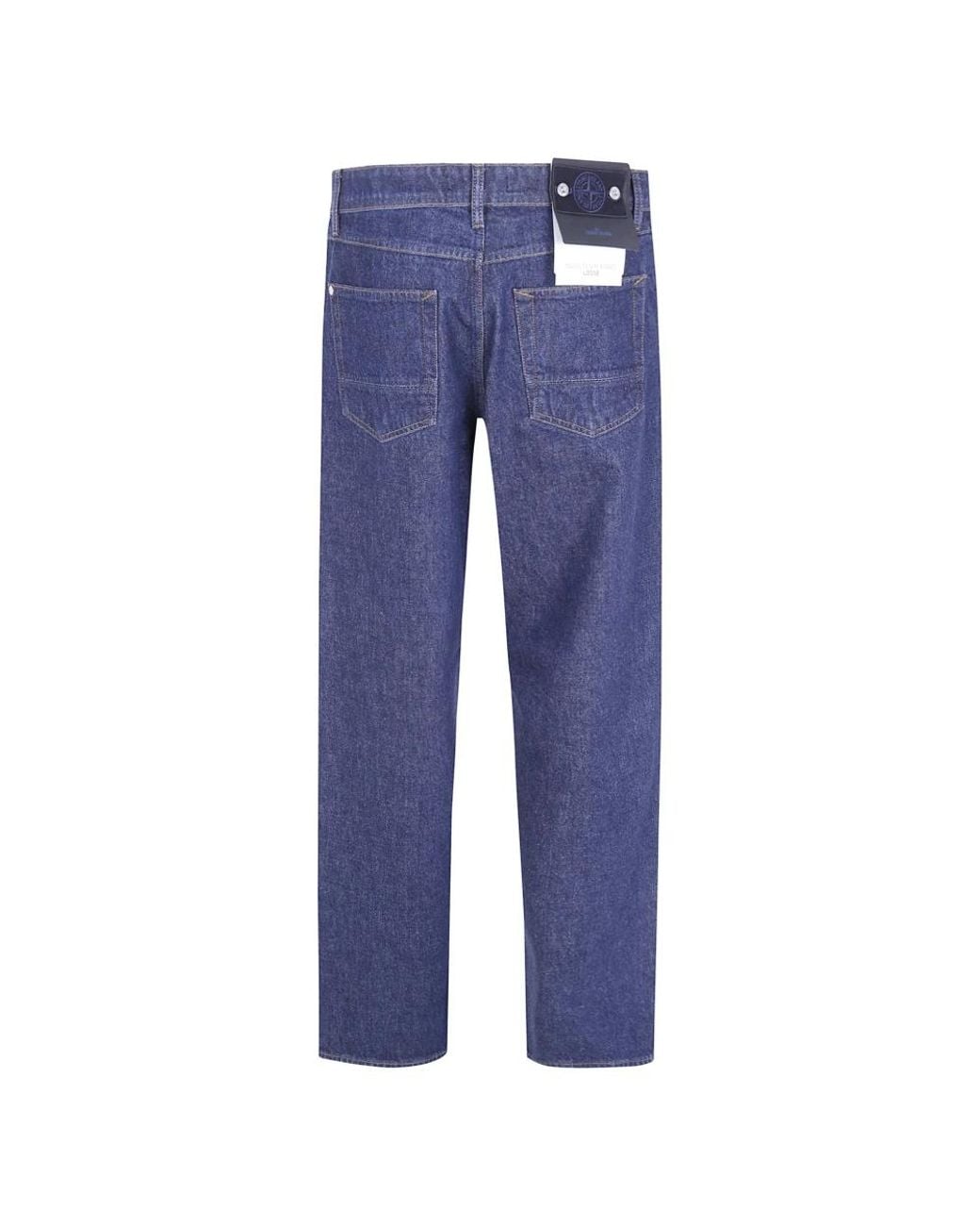Stone Island Blue Straight Fit Jeans for men