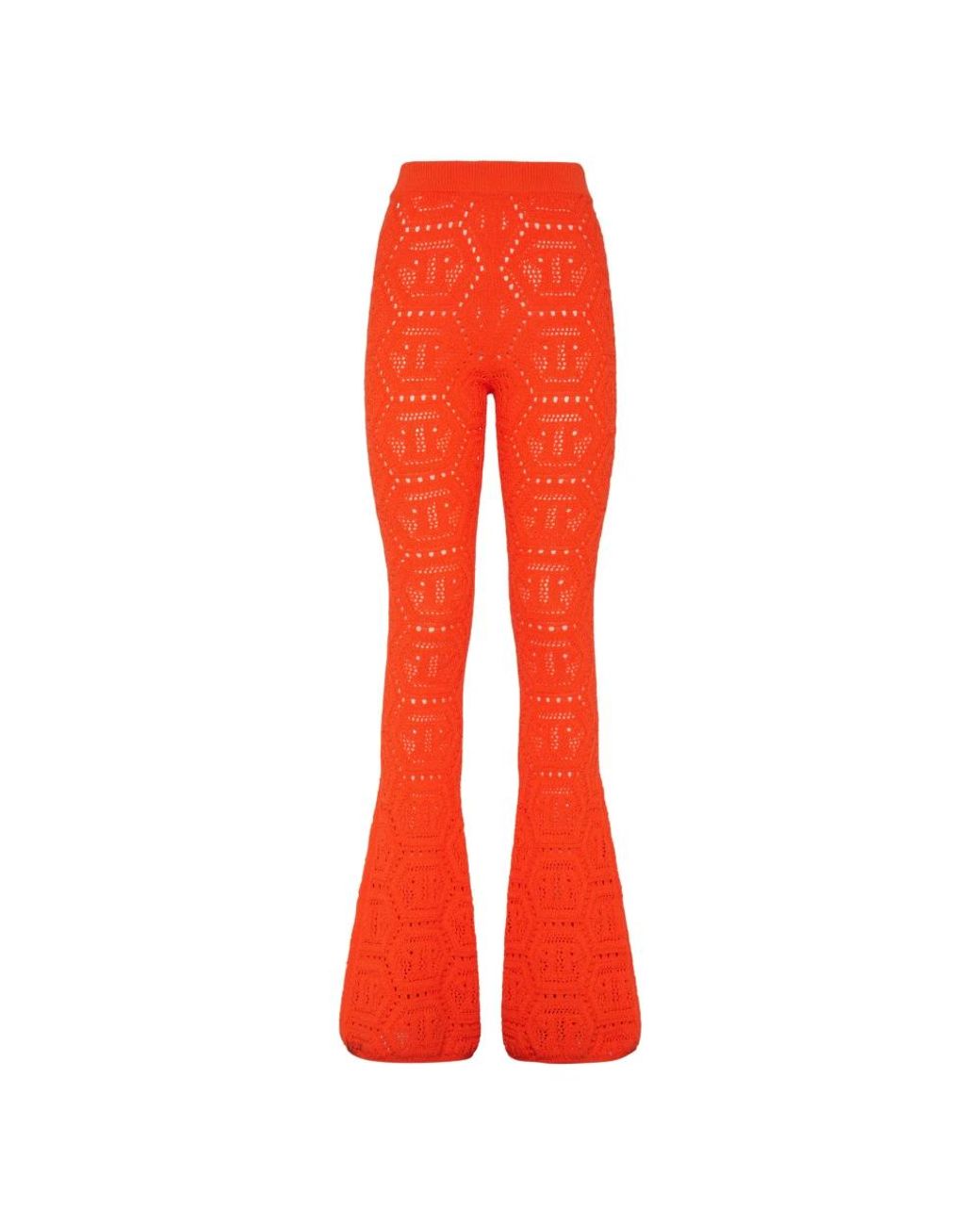 Philipp Plein Flare Broeken Monogram in het Red