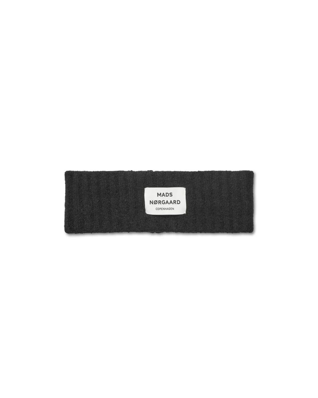 Mads Nørgaard Accessoires ,Zwart ,Wol Geribbeld Hoofdband Met Logo Zwart in het Black