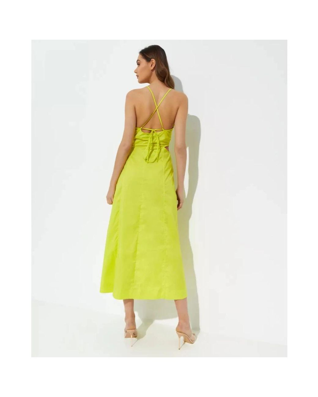 Ganni Yellow Midi Dresses