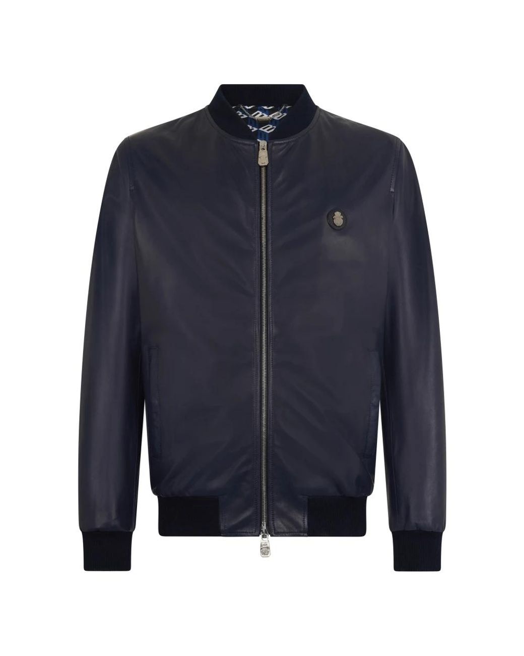 Billionaire Blue Leather Jackets for men