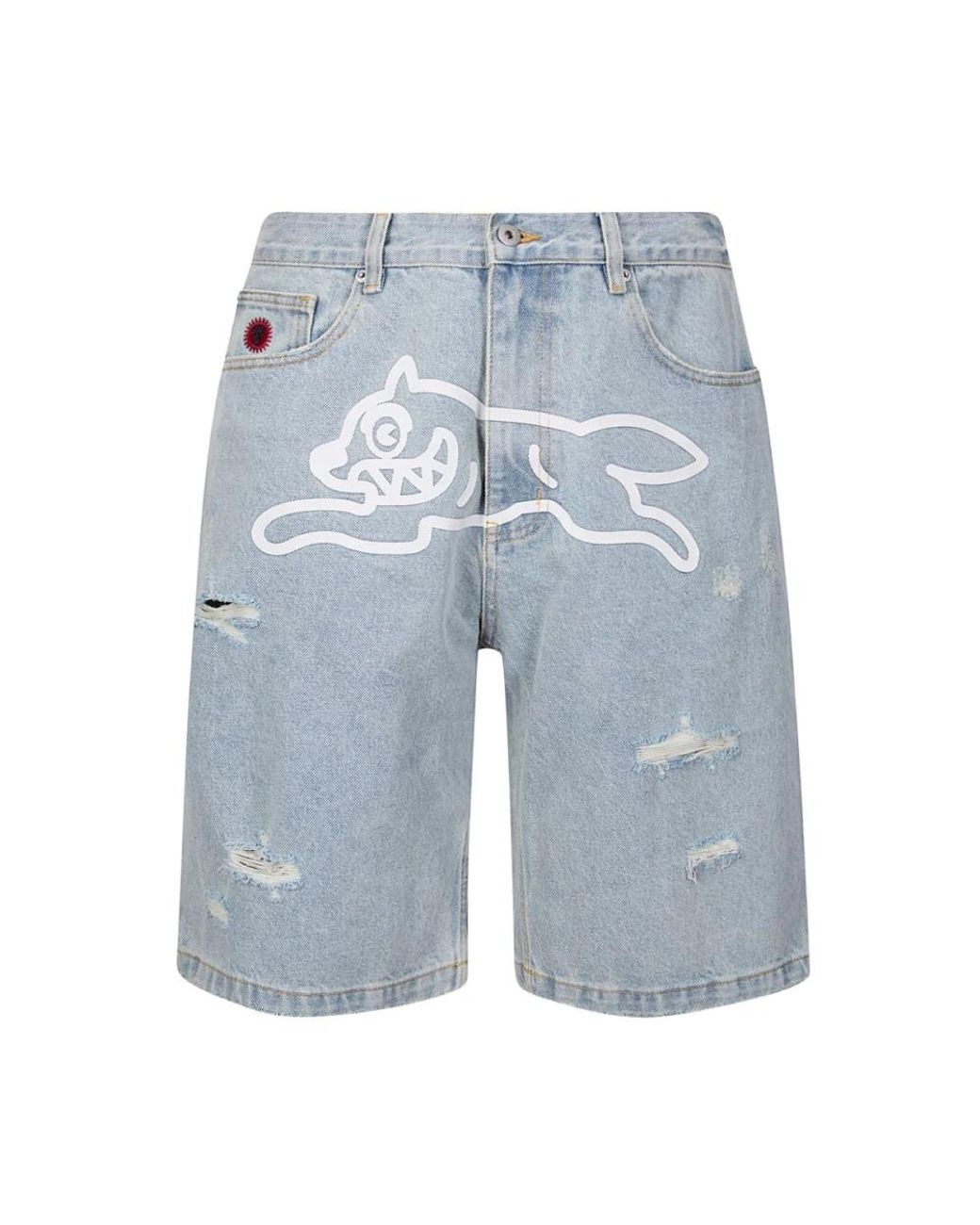 ICECREAM Blue Denim Shorts for men