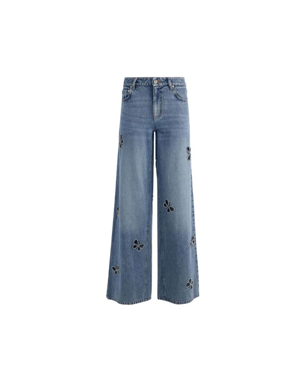 Alice + Olivia Blue Wide Jeans